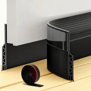 도어 드래프트 스토퍼 시트 외부 및 내부 스윕 차단기 절연체 날씨 스트리핑 노이즈 강력 블랙 39