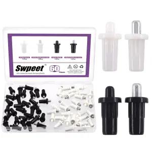 Swpeet 60Pcs 4사이즈 캐비닛 도어 수리 핀 모음 키트 스프링 장착 셔터 교체 방과 창문 가구 피팅