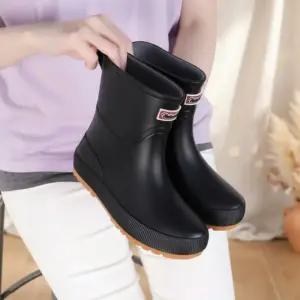 [옷자락]여성용 미끄럼 방지 고무 숏 레인 부츠 장마철 필수