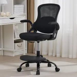 책상 의자 높이 조절 가능한 인체공학적 공부 바퀴 달린 스위벨 메시 홈 침실 용 오피스 블랙