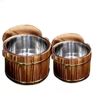 천연목 초밥통 뚜껑 사리통 보온 나무 식힘통 스텐 일식