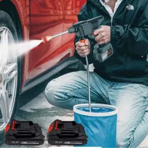 워터건 18V 무선 리튬 배터리 2개 고압 세척기 충전식 세차건 물분사기 호스 베란다 화단 세차기