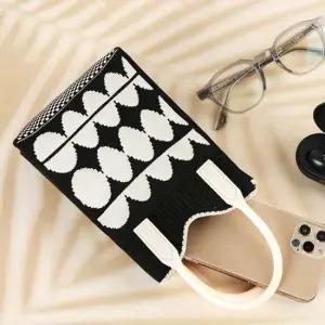 니트백 니트 미니 크로스백 보조 가방 블랙