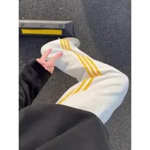 록쉬블몰 바지 면 남성 겨울 초중학생 슬림핏 일자 홑 두줄 교 봄가을 노랑 연회색 복 테두리에 HO3