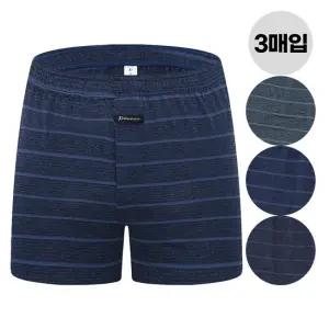 제임스딘 남자 트렁크팬티 사각팬티 3매입 세트 줄가라 인밴드 스판기있는 속옷