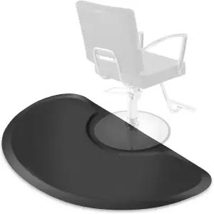 가구 3피트 x 5피트 이발소 의자 피로 방지 바닥 매트 검은색 세미 서클 1/2인치 두께