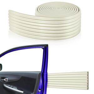 인코니 차고 벽 프로텍터 롤, 10피트 x 3.15인치 길이의 트리밍 가능한 자가 접착 고무 스트립, 콘크리트 벽 창고 문을 위한 맞춤형 자동차 문 범퍼 가드, 긁힘 방지 방수(베이지)