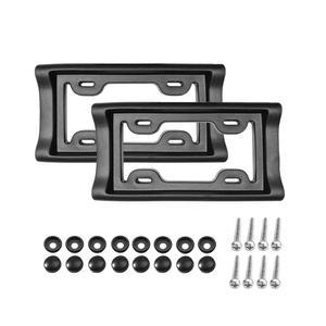 SWPHRT 자동차 번호판 범퍼 가드, 장착 하드웨어가 있는 2PCS 2.3인치 두꺼운 차량 번호판 프레임 홀더, 자동차 태그 프레임 범퍼 프로텍터, SUV 세단 트럭용 유니버설