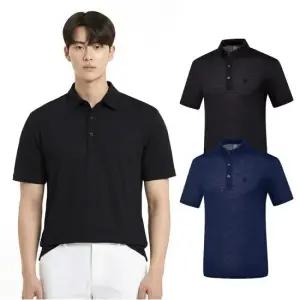 남성 하이쿨 스트라이프 옆트임 등산 반팔 카라 티셔츠 KSC484ST9M