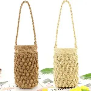 여성 바게트백 왕골 여름 숄더백 데일리 외출 토트