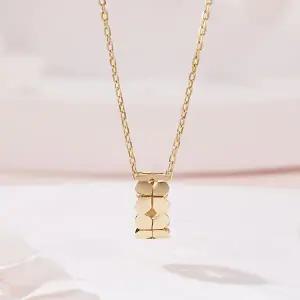 [비앤비골드] 14K 립스 플라워 링 펜던트 체인 목걸이 MNN42494