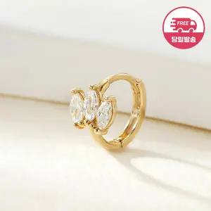 [비앤비골드] 당일발송 14K 마퀴즈 페일 큐빅 링 피어싱 한쪽 JAE42481