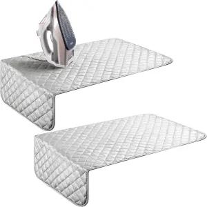 Oudain 2피스 마그네틱 다림질 매트 내열 담요 휴대용 여행용 접이식 패드 보드 세탁기 테이블 상단