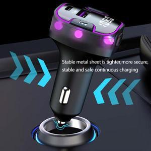 블루투스 5.3 FM 송신기 차량용 호환 키트 Handfree 뒷줄 듀얼 USB 충전기 3.1A 지원 U 디스크 MP3 변조기