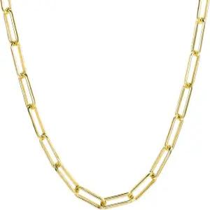 부티켈로빈 14K 골드 도금 앙증맞은 직사각형 종이 클립 링크 체인 목걸이 팔찌 여성용 주얼리 롱래스팅