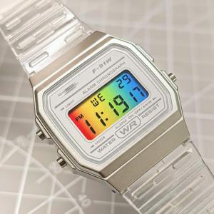 카시오 스몰 스퀘어 F-91W/A158W/A159W 스크린 스티커 레인보우 그라데이션 디스플레이 코팅용 호환 다이얼