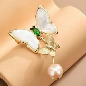 지르코니아 브로치 진주핀 우아한 브로치