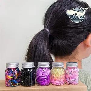 다채로운 헤어밴드 여러색 고무줄 머리끈