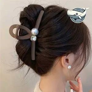 큐빅 진주 헤어핀 남은머리 아방가르드 바나나핀 미니집게핀
