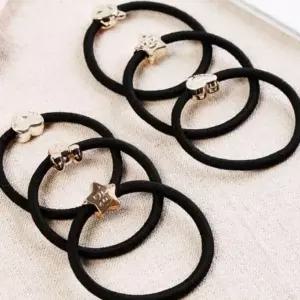 검정 고무줄 헤어 머리끈