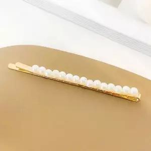 옆머리 진주헤어핀 포인트 얇은 머리핀 데일리 헤어핀