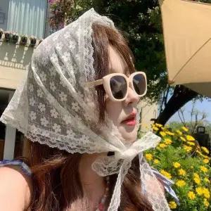 잔솔 레이스 헤어스카프 헤드 커치프 머리띠밴드 터번