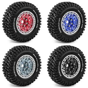 19 인치 12mm 헥스 RC 크롤러 메탈 비드락 휠 및 타이어 업그레이드 세트 MJX MN128 LC79 호환