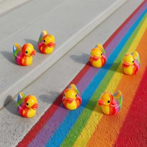 10-100pcs 미니 수지 다채로운 오리 작은 세트 화분에 소형 장식 정원 집 케이크 DIY 파티