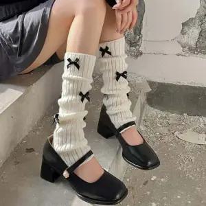 발토시 양말 발목 중목 레트로 리본 발토시 발워머