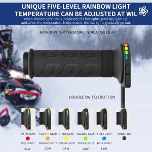 [호환품]1쌍 12V 22mm 바이크 오토바이 핸드 히팅 그립 5단계 온도 조절 전기 핸들 범용 핫