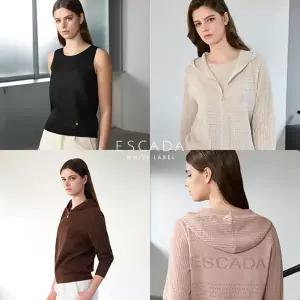 (수정샵)[방송에서만 이 가격]에스까다 26SS 크로쉐 가디건+슬리브리스 세트