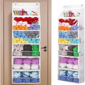 실 보관 정리함 6개의 지퍼 잠금 구획이 있는 대용량 뜨개질 바늘용 홀더 위 코바늘 키트 걸 수