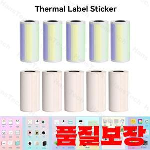 15mm 컬러 스티커 라벨 흰색 열 BPA  Peripage A6 귀여운 고양이 C9 P1 Phomemo T02 Junk Jingle