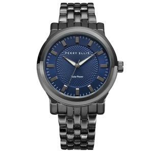 페리 엘리스 솔라 맨 u2019s 시계 u2013 샌드스톤 다이얼 실버 합금 밴드 방수 아날로그