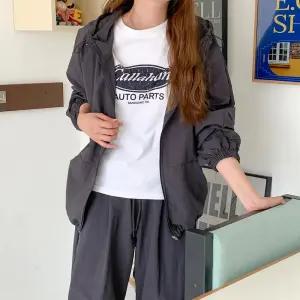 여자 베이직 스토퍼 후드 바람막이 집업