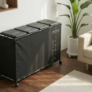 DAMDA 커버형 분리수거함+봉투50매 이동식 재활용 쓰레기통