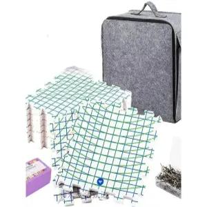 뜨게 매트 블로킹 대형 빨간 뉴화이트 자 최고급 세트 보관가방 바느질 보관가방포함