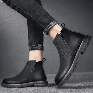 남성 양쪽 지퍼 깔끔 디자인 편안한 코디 첼시 부츠패딩화 할머니털신발 슬립온 양온 양슬리퍼 고무신 블로