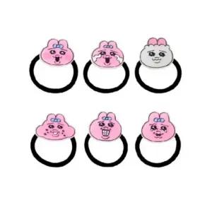 토끼 머리끈 학생 헤어 줄 초등 짱짱한 6개성인 데일리 귀여운 고무줄 캐릭터 묶는 아크릴 악세사리 묶기