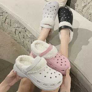 탈부착가능 털안감 슬리퍼 초경량 여성용커플템 스트릿패션 신발 층간소음방지 폭신한 실내화 방수 방한 기