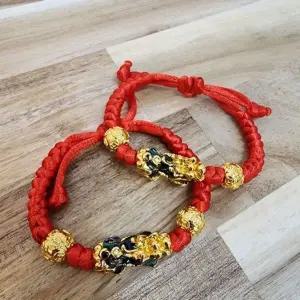 [하프클럽/]커플 매력적인 팔찌 레드 행운 재물 온도 변화