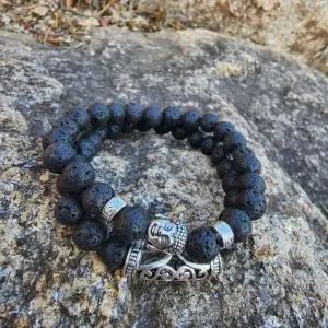 [하프클럽/]부처님 화산석팔찌 불교 천연원석 남자 건강팔찌