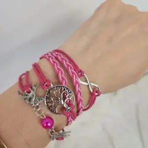 [하프클럽/]여성 핑크 매듭 팔찌 레이디 아기자기 예쁜