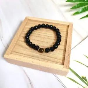 [하프클럽/]흑요석 불교 염주 팔찌 남성 체크