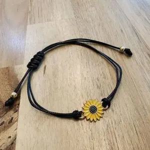 [하프클럽/]해바라기 재물운 줄 팔찌 우정 커플 소원 의미