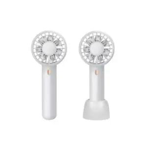 화이트 듀얼팬 미니 핸디 선풍기 휴대용