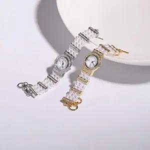 시후주얼리 크리스탈 진주 세 줄 시계팔찌 WL277W