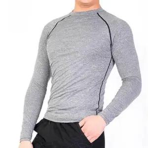 남자 래쉬가드 솔리드 티셔츠 그레이 비치 웨어