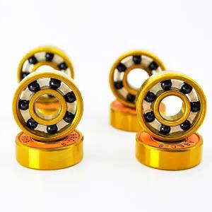 8pcs 608 2RS 하이브리드 블랙 세라믹 볼 베어링 8x22x7mm 실리콘 질화물 롤러 스케이트 스케이트 보드 휠