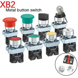 1Pcs 버튼 스위치 셀프 리셋 소형 버섯 헤드 비상 정지 22mm 손잡이 키 시작 XB2-BG21 XB2-BA31 XB2-BS54의